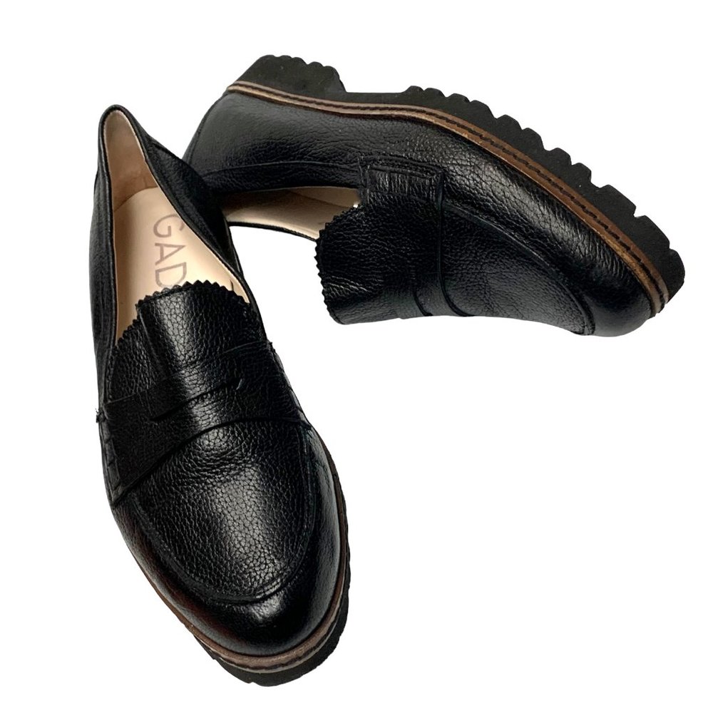 GADEA Black Textured Leather Newgel Insole Penny Loafers - Picture 12 of 12